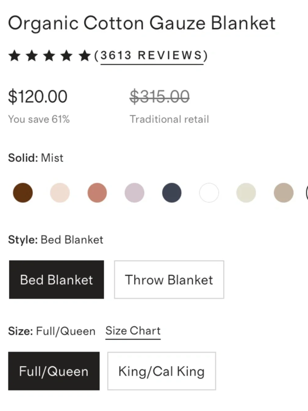Organic Cotton Gauze Blanket Full Queen Light Blue Mist Quince